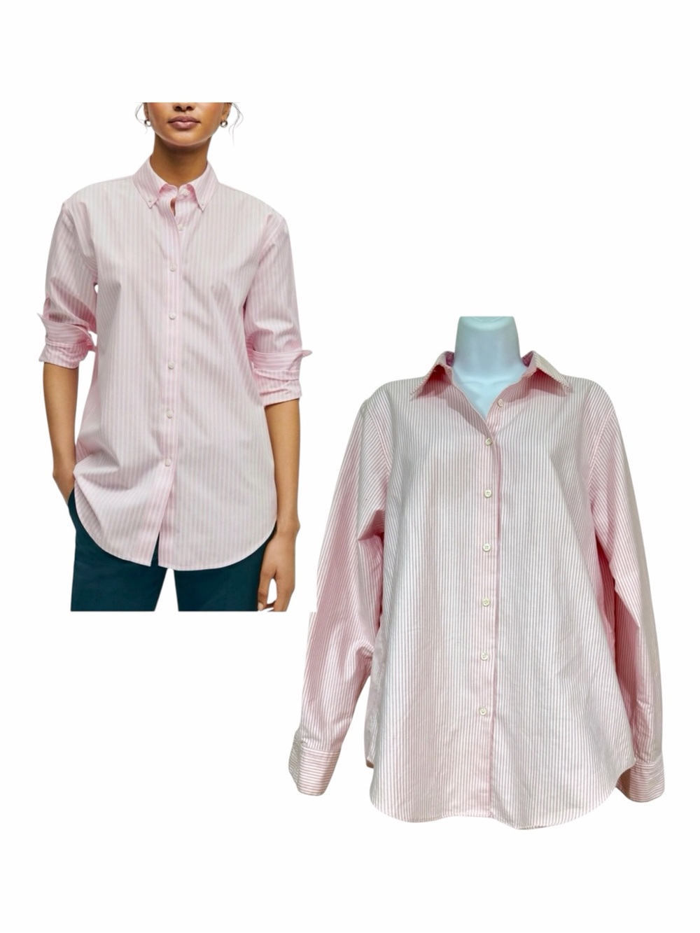 Brooks Brothers Makers White Pink Stripe Button-down Cotton Shirt Size 14 Spring